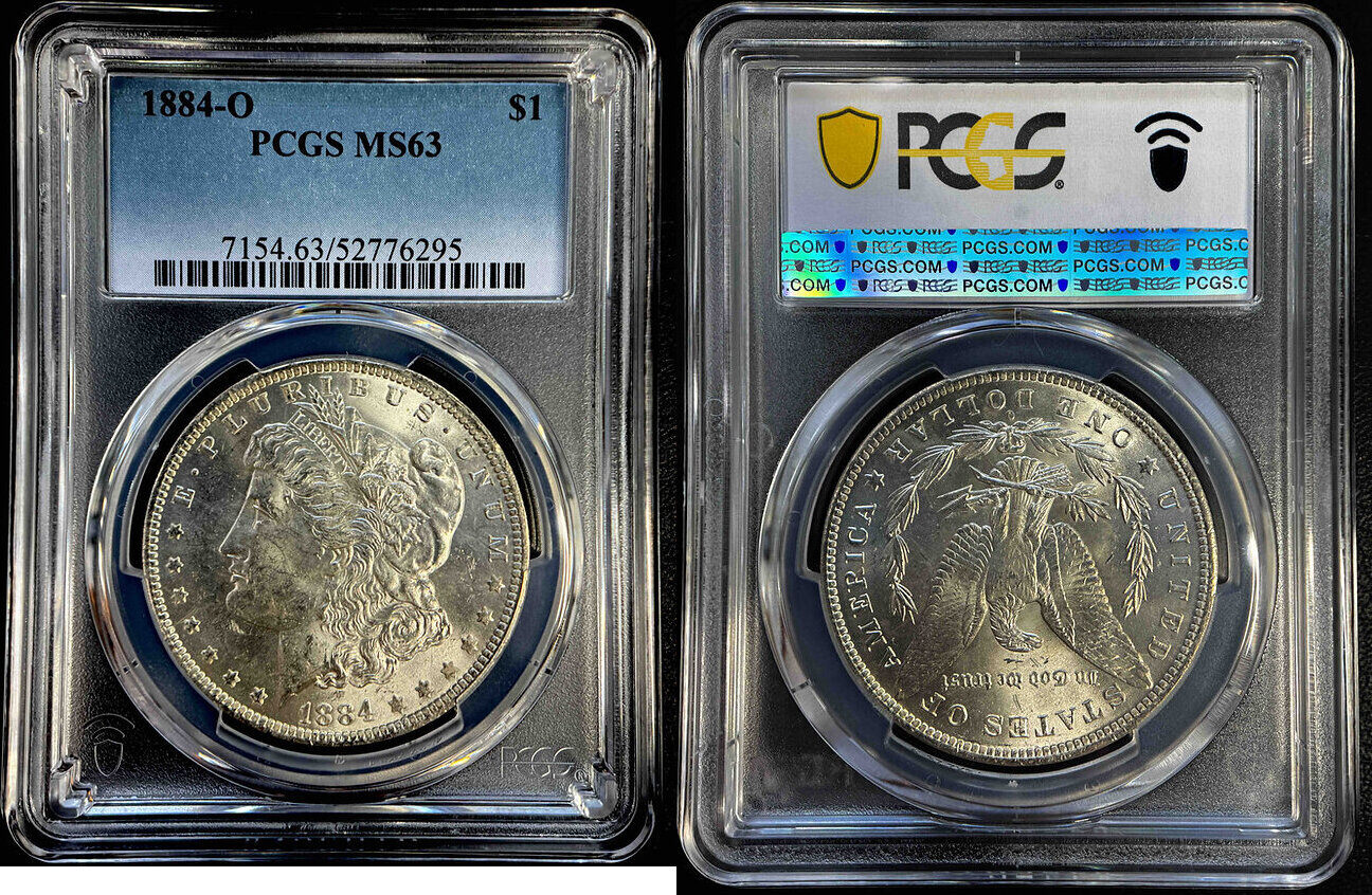 American Morgan Dollar Silver Coin 1884 o MS-63 PCGS | MA-Shops