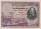   Bank of Spain 50 Peseta banknote, 1928, featuring a portrait of Vel&aacute;zq... 8,67 EUR  zzgl. 26,02 EUR Versand