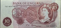   Bank of England Ten Shillings Note 1967  14,75 EUR  zzgl. 26,02 EUR Versand