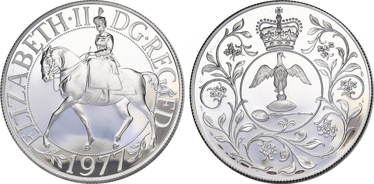 Großbritannien 25 Pence 1977 Elizabeth II. (ab 1952) 'Silberjubiläum ...