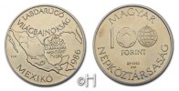 Ungarn 100 Forint Serie "Fußball WM Mexiko" - Landkarte