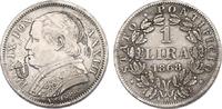 Vatikan Lira Papst Pius IX. (1846 - 1878) mit rauchendem Pfeifchen und Mütze