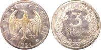Weimarer Republik 3 RM 3 Reichsmark Kursmünze