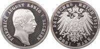 Kaiserreich Sachsen 3 Mark König Friedrich August III -