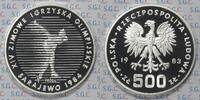 Polen 500 Zloty Olympiade Sarajewo - Eisschnellauf -