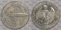 Weimar Republik 3 RM Graf Zeppelin Weltflug -