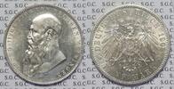 Kaiserreich Sachsen-Meiningen 5 Mark Herzog Georg II. - mit langen Bart -