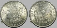 USA 1 Dollar 1921 (P) Morgan Bankfrisch, übliche Kontakt-Spuren