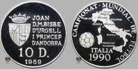 10 Diners 1989 Andorra Fussball-WM 1990 in Italien Polierte Platte im original Kapsel