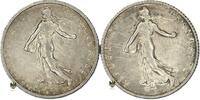 Frankreich Lot 1 Franc 1915 und 1919 vz/St. mit feiner Tönung