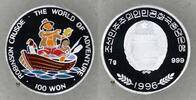 Korea (Nord) 100 Won Abenteurer, Robinson Crusoe mit Papagei in Farbe -