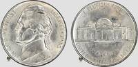USA 5 Cent 1943-S Jefferson Nickel Stgl., kaum Kontakt-Spuren!