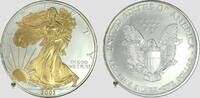 USA 1 Dollar Walking Liberty mit Liberty und Sonne vergoldet -