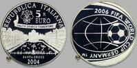 5 Euro 2004 Italien FIFA Fussball WM Deutschland 2006 Polierte Platte im original Kapsel