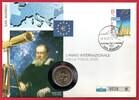 €2 Galileo Galilei 2005 San Marino Welt Jahr der Physik 2005 STG in offiz. Numisbrief, SELTEN!