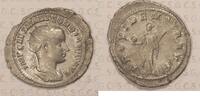 Römisches Kaiserreich AG Antoninianus Kaiser Gordianus III fast VZ, mit Fotoattest