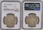 2 Florin 1888 Österreich Kaiser Franz Joseph Stgl., feine Kratzer, NGC MS 63, NUR 2 HÖHER!
