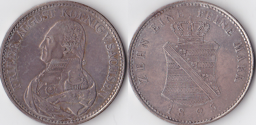 Deutschland, Konventionstaler, 1825, Sachsen,Friedrich August III.,(I