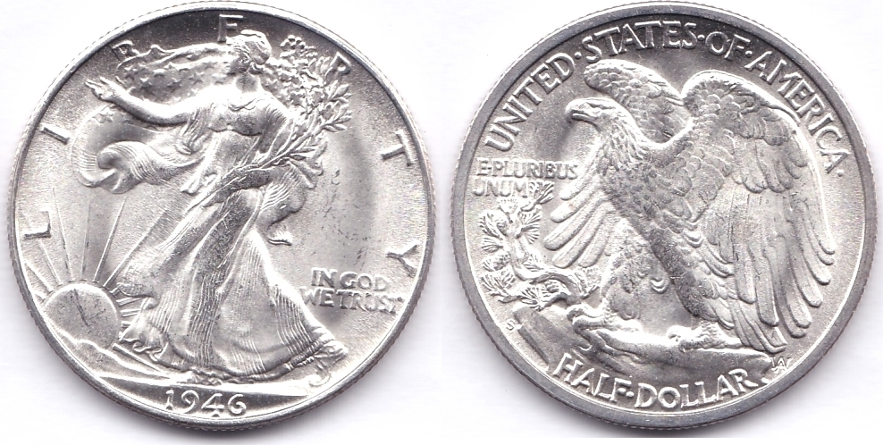 USA, Half Dollar, 1946 S, Liberty Walking Type 1916-1947, Fast ...