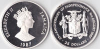 Jamaika, 10 Dollars, 1987, 25 Jahre Unabhängigkeit, PP,lose, 80,00 EUR70,00 EUR  zzgl. 3,80 EUR Versand