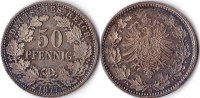 Deutschland, 50 Pfennig,wunderschöne Patina, Kaiserreich,