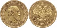 Russland 5 Rubel Gold Alexander III. 1881-1894.