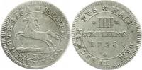 Lauenburg IIII Schilling Georg II. von Braunschweig 1727-1760.