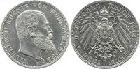 Württemberg 3 Mark Wilhelm II. 1891-1918.