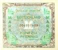 Alliierte Besetzung 50 Pfennig Noten der Alliierten Militärbehörde 1944-1948. -