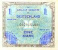 Alliierte Besetzung 1 Mark Noten der Alliierten Militärbehörde 1944-1948. -