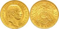 Sachsen 10 Mark Gold Friedrich August III. 1904-1918. -