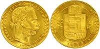 Haus Habsburg 20 Franken = 8 Florin Gold Franz Joseph I. 1848-1916. -
