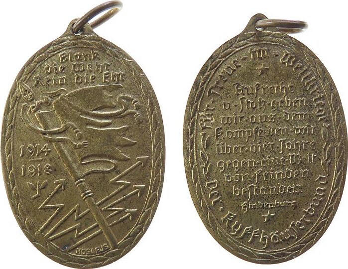 erster Weltkrieg tragbare Medaille 1918 Bronzeguß Auszeichnung für