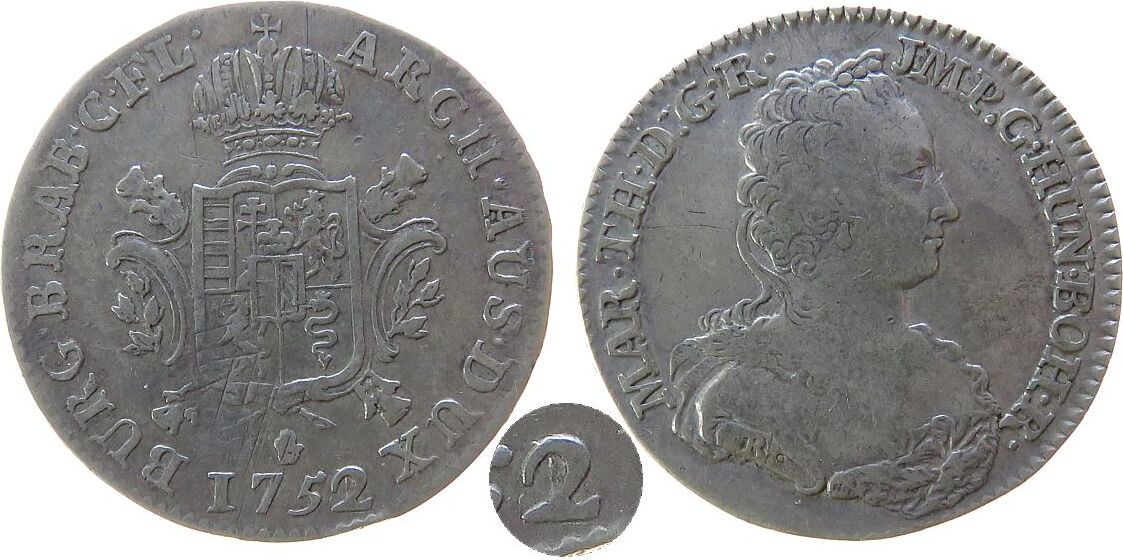 Österreich Niederlande 1/2 Ducaton 1752 Ag Maria Theresia (17401780
