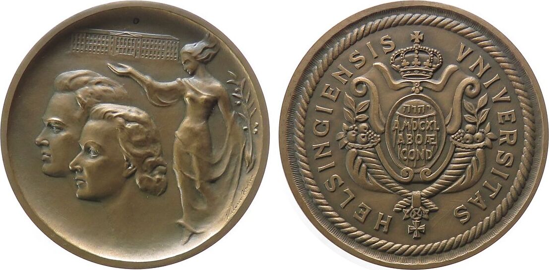 Finnland Medaille 1940 o.J. Bronze Helsinki auf den 300. Jahrestag