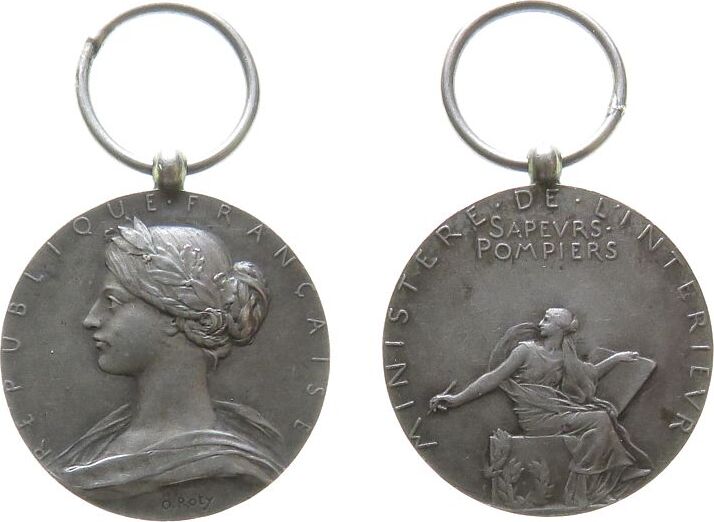 Frankreich tragbare Medaille o.J. Silber Innenministerium auf die