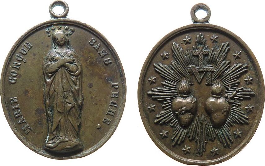Wallfahrt tragbare Medaille o.J. Bronze Heilige Maria - auf die ...