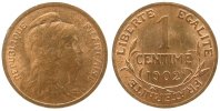 Frankreich 1 Centime Br Daniel-Dupuis, Fleck, kleiner Randfehler -