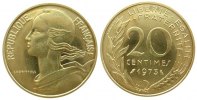 Frankreich 20 Centimes AlBr Marianne, FDC -