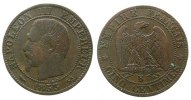 Frankreich 5 Centimes Br Napoleon III,Mzz: B -