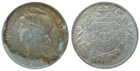 Portugal 50 Centavos Ag etwas Grünspan -