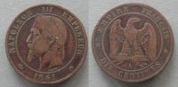 Frankreich 10 Centimes Br Napoleon III, A (Paris) -