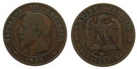 Frankreich 10 Centimes Br Napoleon III, BB -
