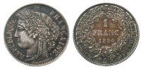 Frankreich 1 Franc Ag Ceres, Mzz: A, herrliche Patina -