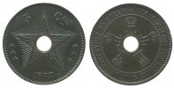 Belgisch Kongo 5 Centimes Ku Leopold II, kleine Randfehler