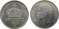 Frankreich 50 Centimes 1866 Ag Napoleon III, BB (Strasbourg), feine Kratzerchen vz-unc