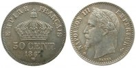 Frankreich 50 Centimes Ag Napoleon III,Mzz: BB (Strasbourg) -