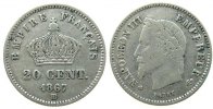 Frankreich 20 Centimes Ag Napoleon III, BB (Strasburg) -
