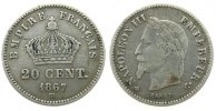Frankreich 20 Centimes Ag Napoleon III, BB (Strasburg) -