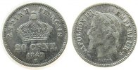 Frankreich 20 Centimes Ag Napoleon III, BB (Strasburg) -